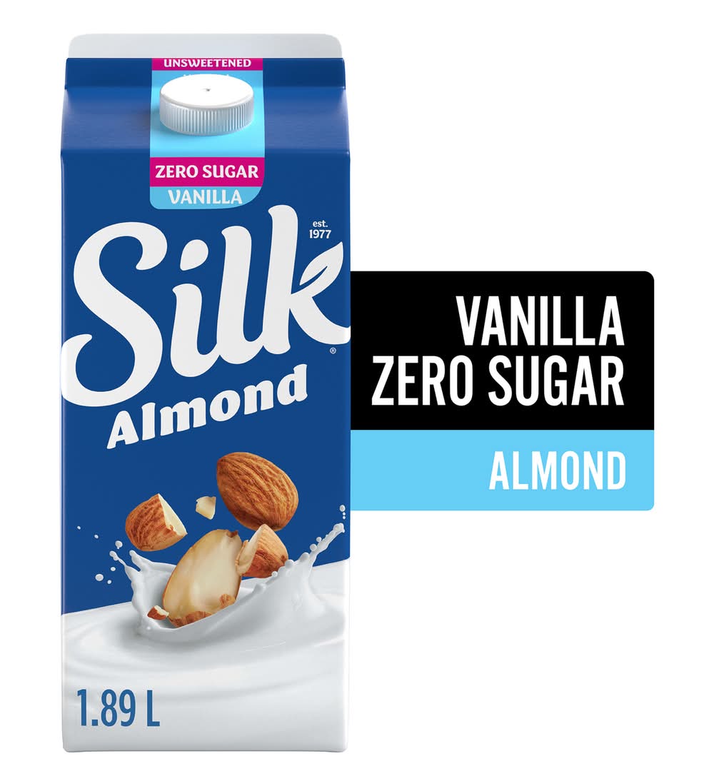 Silk lait d’amande sans sucre - zero sugar almond milk (1.89 l) (vanille)