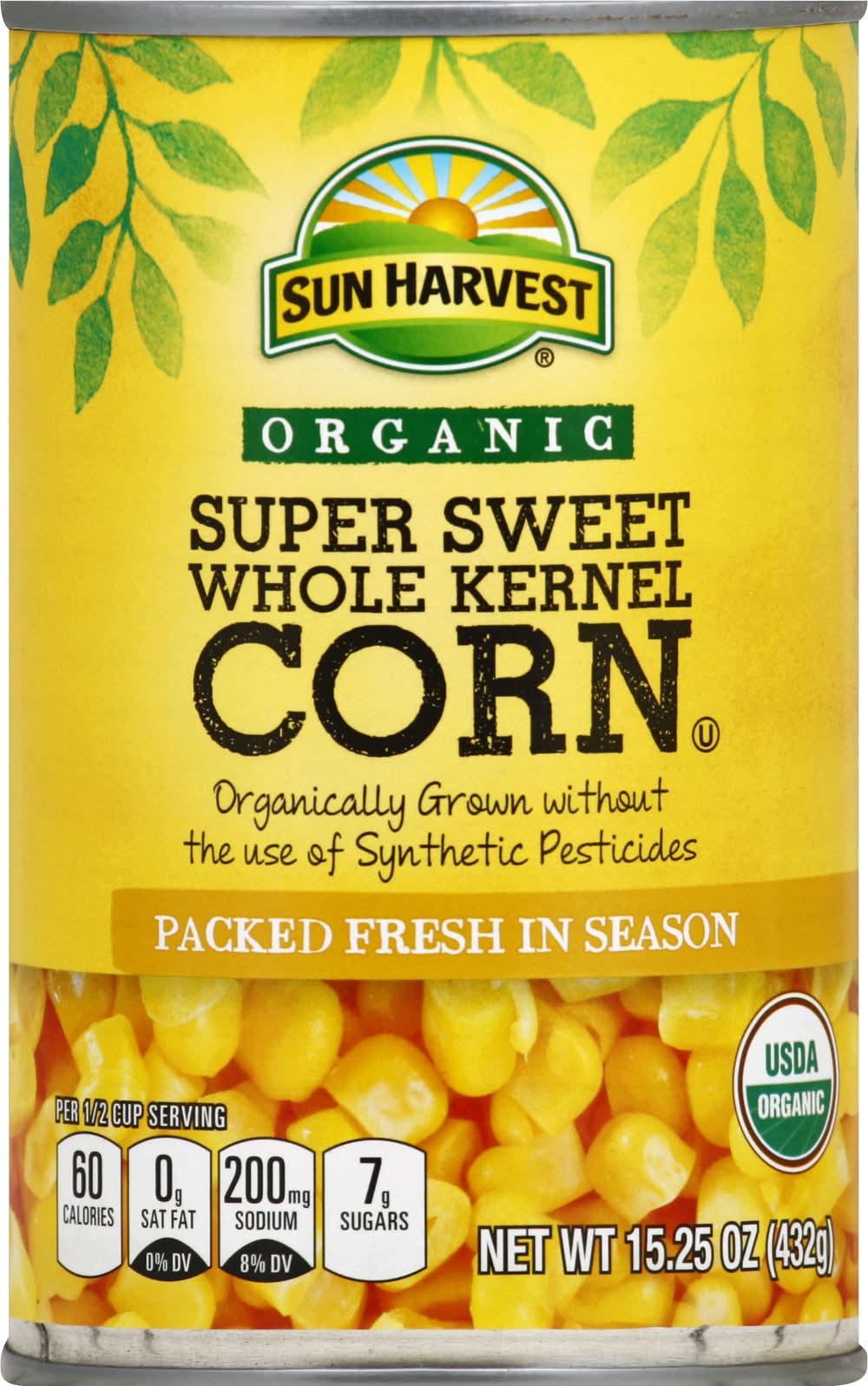 Sun Harvest Organic Super Sweet Whole Kernel Corn (15.2 oz)
