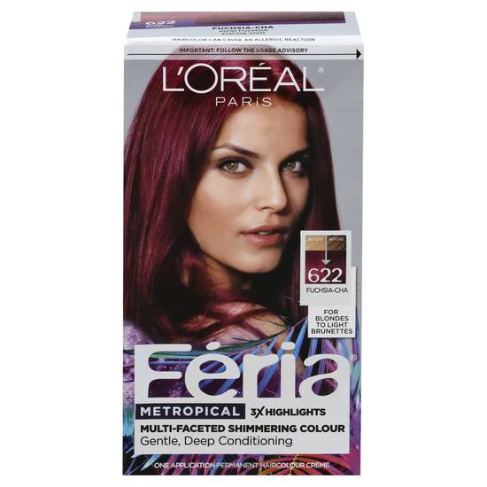 L'oréal Feria Permanent Hair Color, 622 Fuchsia-Cha