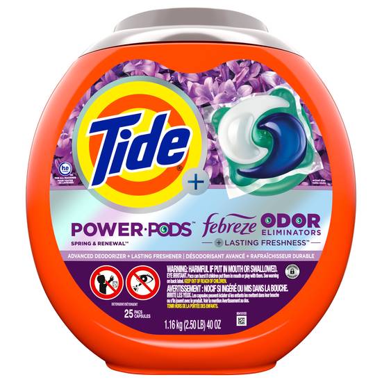 Tide Power Pods Febreze Odor Eleminators Detergent (25 ct)