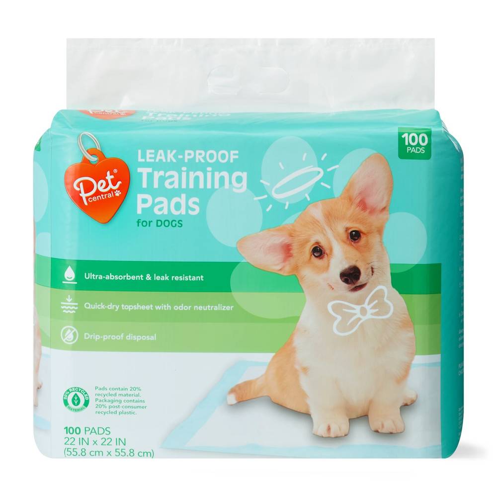 Pet Central Leak-Proof Puppy Training Pads, 22 X 22 In, 100 Ct