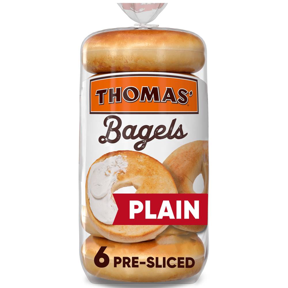 Thomas' Pre-Sliced Plain Bagels