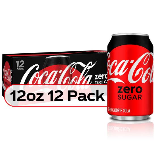 Order Coke Zero Sugar Diet Soda Soft Drink (12 oz x 12 ct) food online from Rite Aid store, Shawnee on bringmethat.com