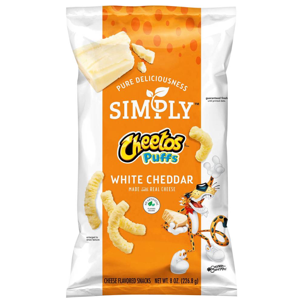 Cheetos Simply Puffs Snacks, White Cheddar Cheese (8 oz)