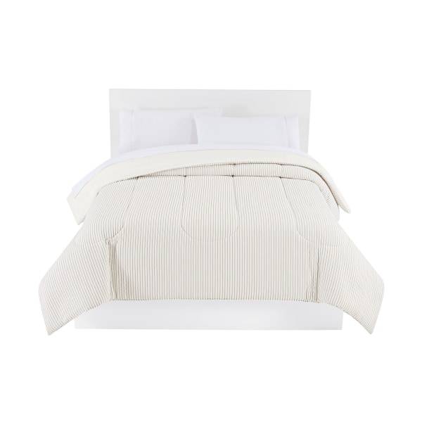 R+R Comforter Poly Seersucker White, Twin/Twin XL