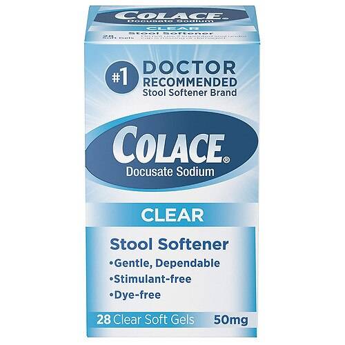 Colace Stimulant-Free Stool Softener Soft Gels, for Adults & Children 2+ - 28.0 ea