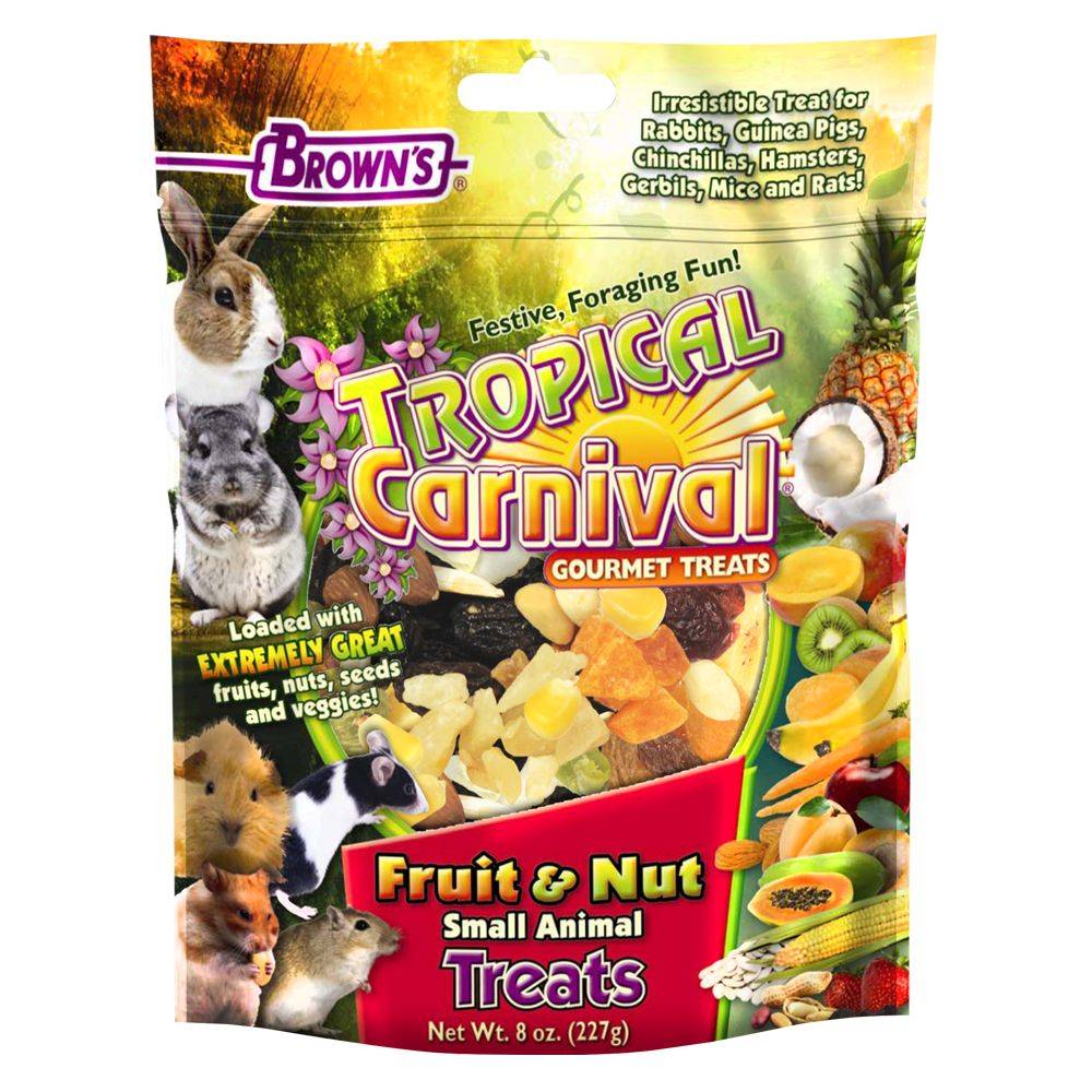 Brown's® Tropical Carnival® Fruit & Nut Small Animal Treats (Flavor: Fruit & Nuts, Color: Assorted, Size: 8 Oz)
