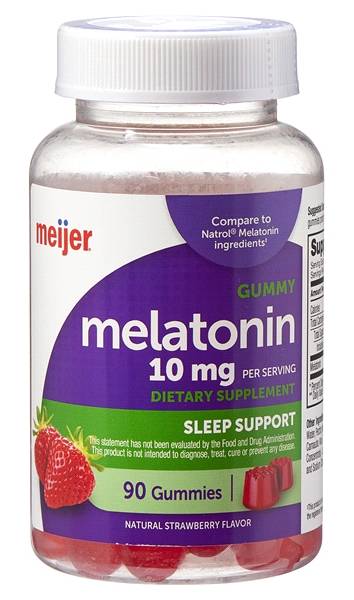 Meijer Melatonin 10 mg Gummies For Sleep Support, Strawberry (90 ct)