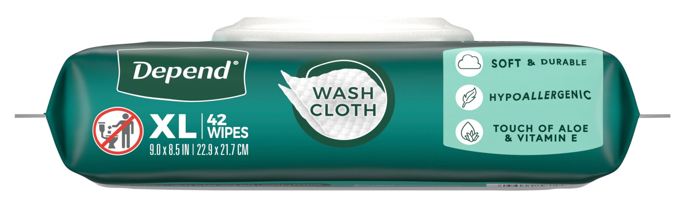 Depend Disposable Washcloths, XL (42 ct)