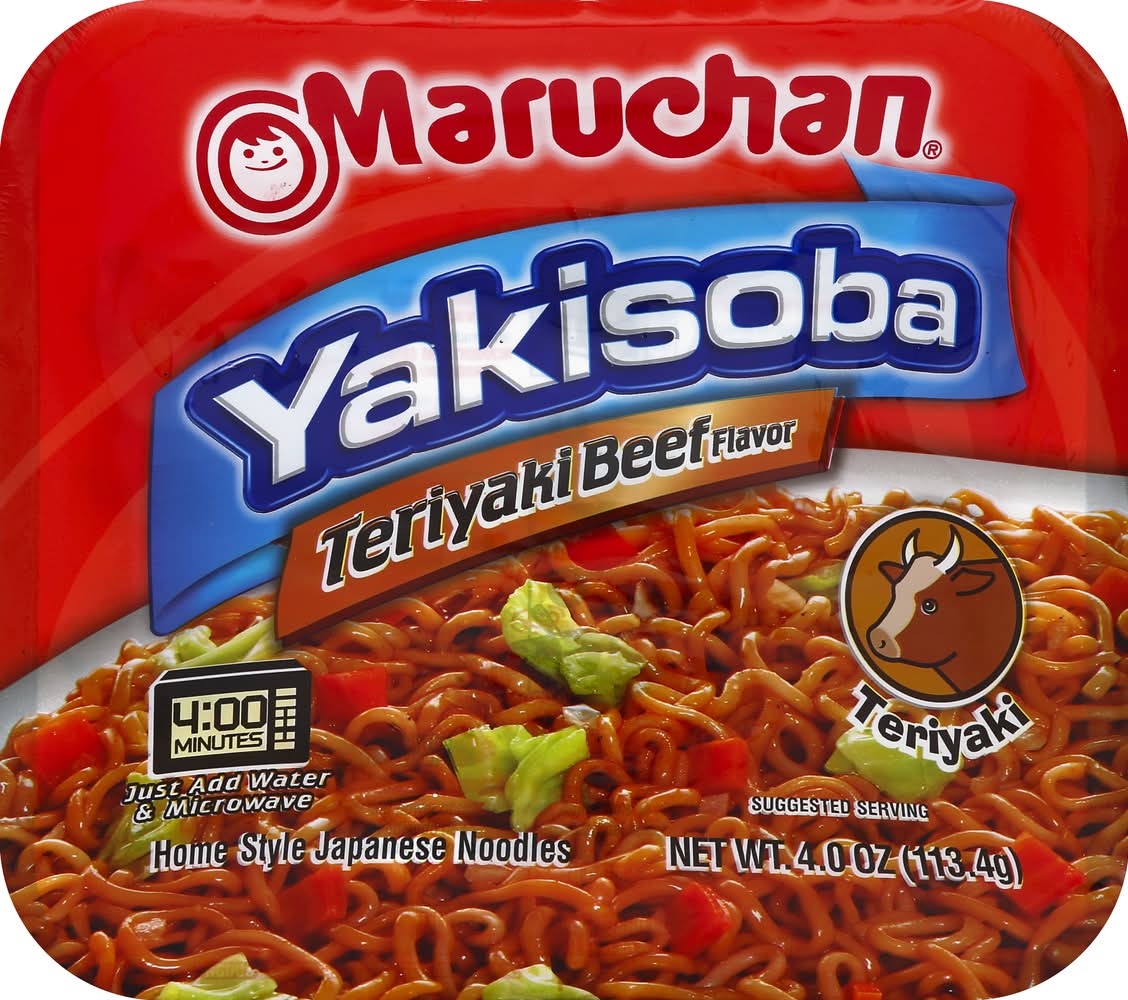 Maruchan Yakisoba Japanese Noodles Soup, Teriyaki Beef (4 oz)