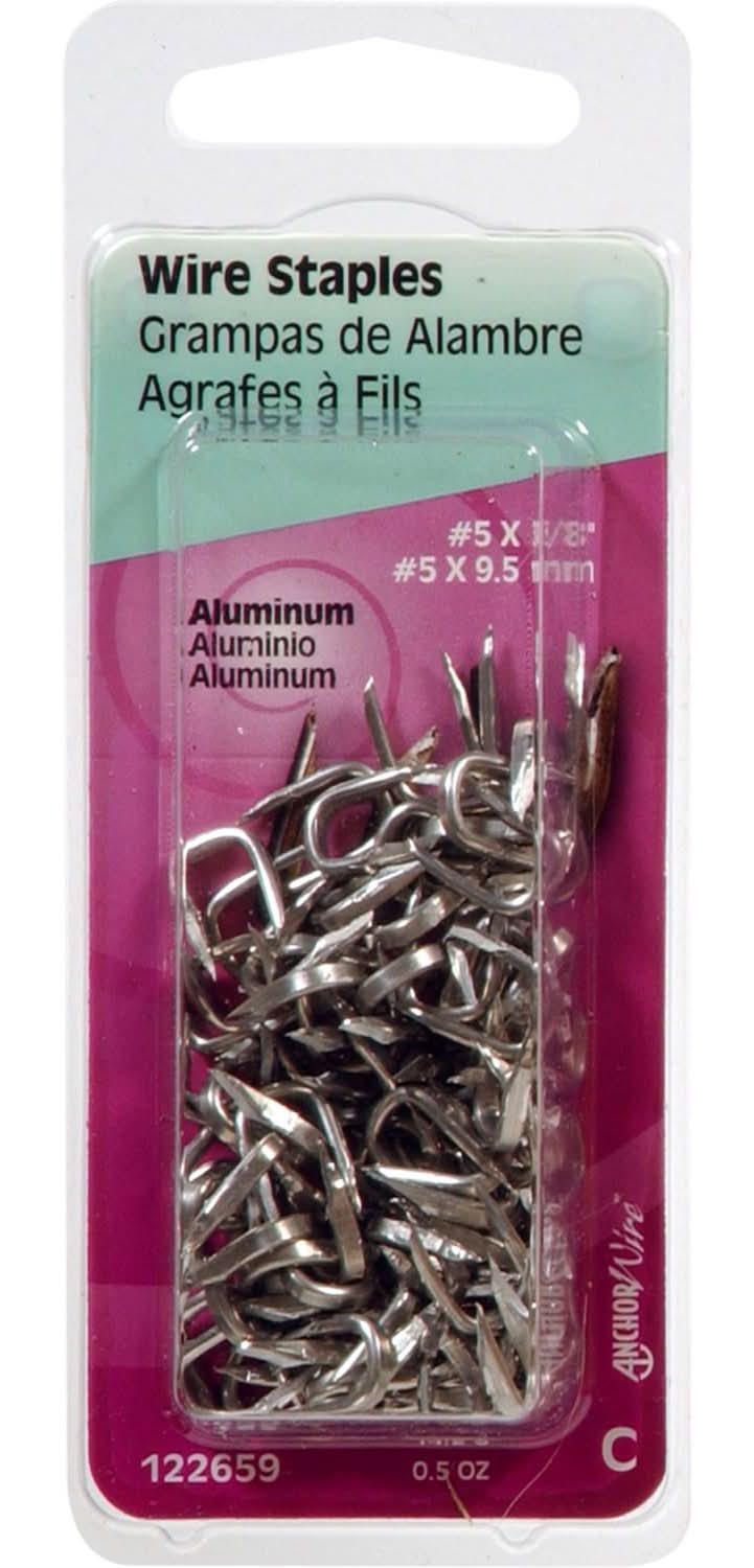 Hillman Anchor Wire No. 5 X 3/8 In. L Silver Aluminum Double Point Tacks 1 Pk