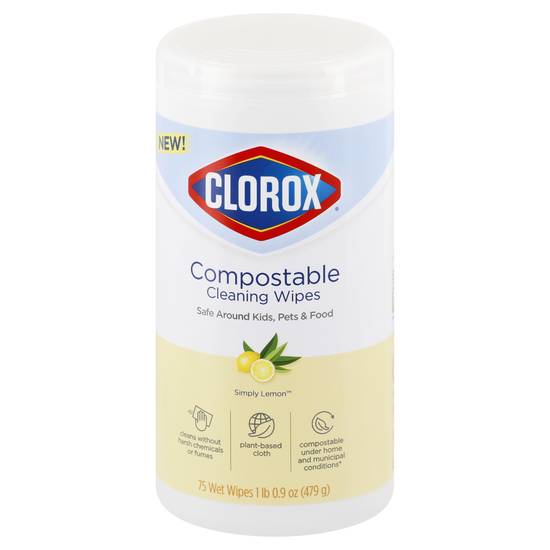 Clorox Simply Lemon Compostable Cleaning Wipes