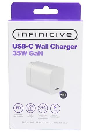 Infinitive Usb-C Wall Charger 35 W Gan, White
