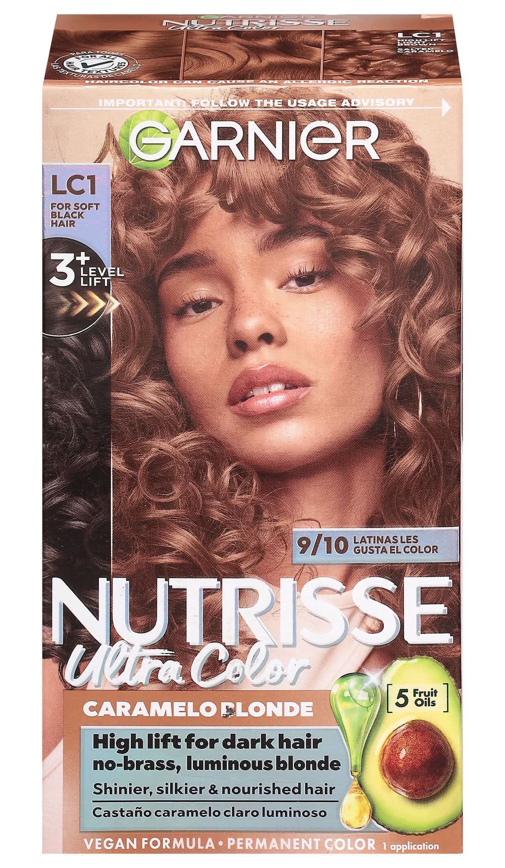 Garnier Nutrisse Ultra Color Nourishing Permanent Hair Color Creme, Salted Caramelo