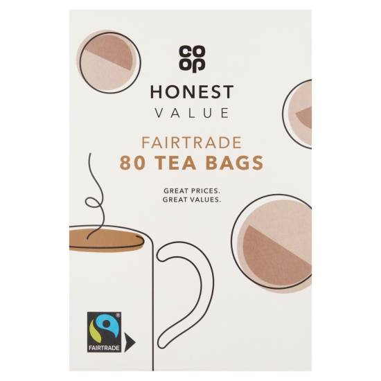 Co-Op Honest Value Fairtrade 80 Tea Bags 200g