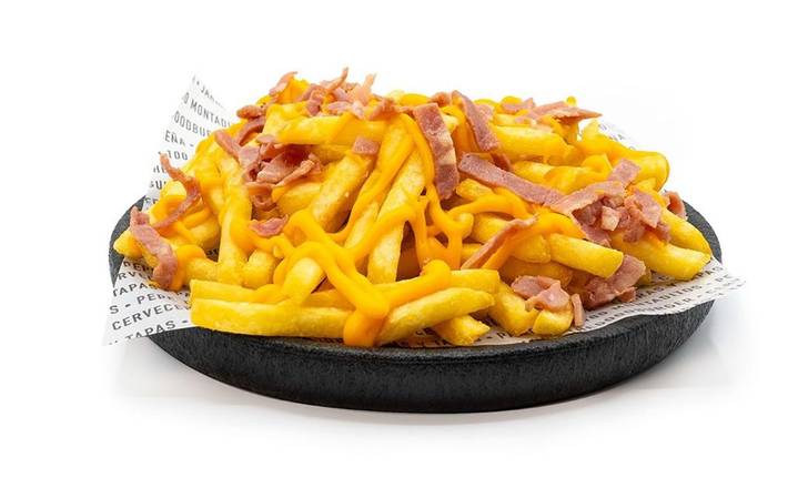 Patatas fritas cheddar y bacon