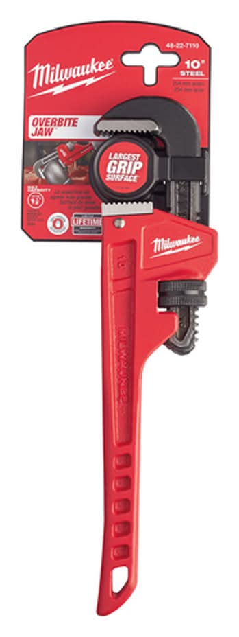 Milwaukee Pipe Wrench 10 In. L Black/Red 1 Pk