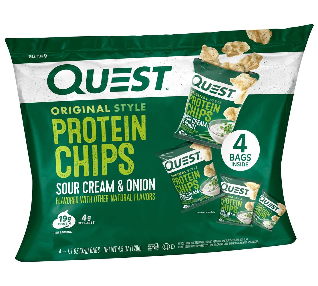 Quest Original Style Protein Chips, Sour Cream-Onion (4 x 1.1 oz)