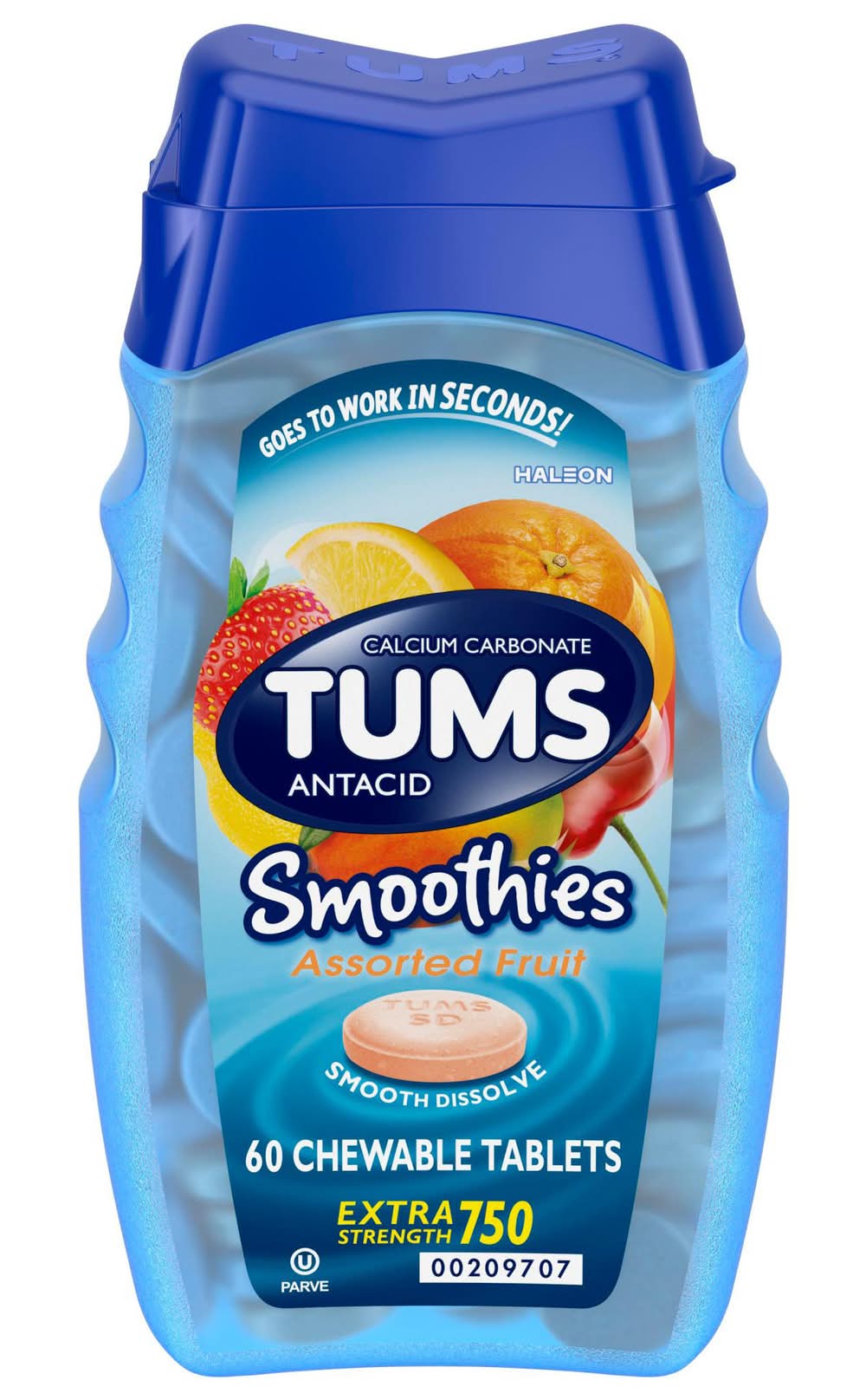 Tums Smoothies Antacid Chewable Tablets, Assorted (60 ct)