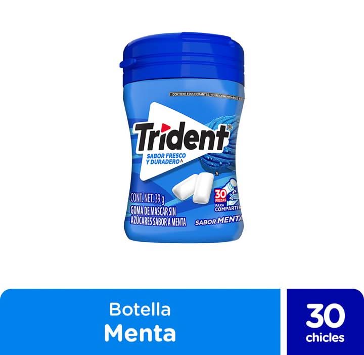 Trident · Goma de mascar sin azúcar, menta (30 un)