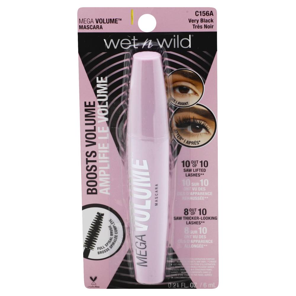 wet n wild Very Black Mega Volume Mascara (0.3 fl oz)