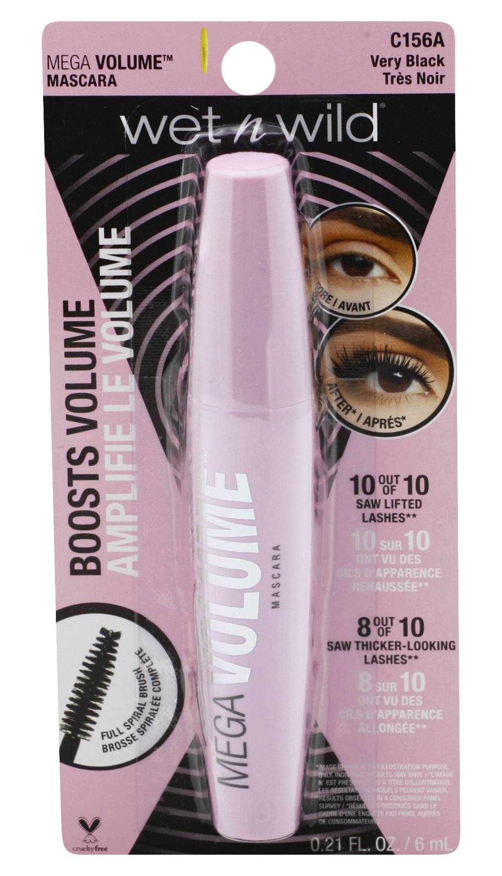 wet n wild Very Black Mega Volume Mascara (0.3 fl oz)