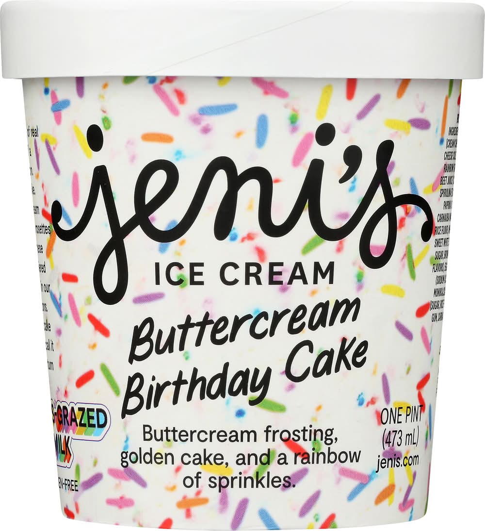 Jeni's Grass-Grazed Milk Gluten Free Ice Cream, Buttercream Birthday Cake (1 pint)
