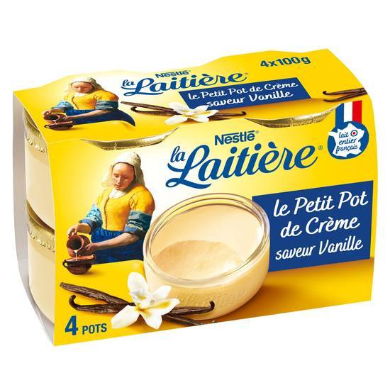 Nestlé - La laitière petit pot de crème, vanille (4 x 100g)