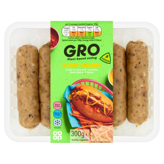 Co-Op Gro Sizzlin' Sausages 300g