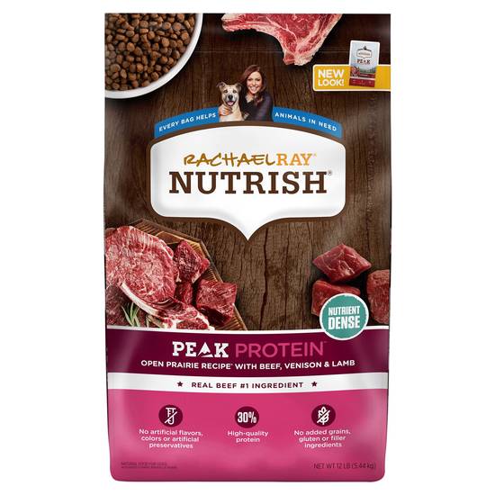 Rachael Ray Nutrish Peak Open Prairie Recipe With Beef Venison & Lamb Dry Dog Food