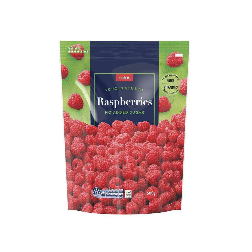 Coles Frozen Fruit Raspberries 500g