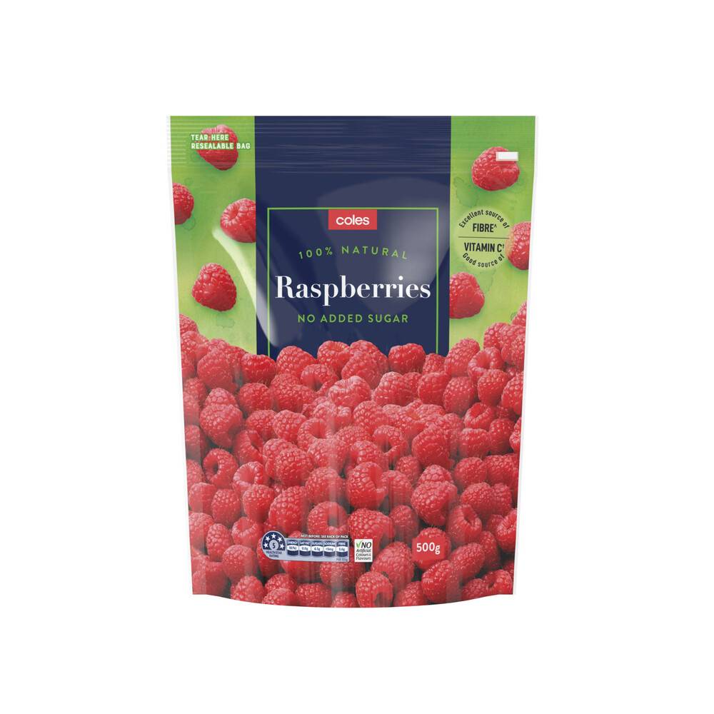 Coles Frozen Fruit Raspberries (500g)