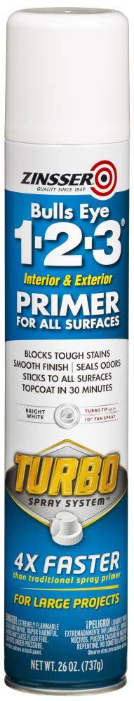 Zinsser Bulls Eye 123 Turbo 6-Pack Flat White Spray Paint (NET WT. 29-oz) | 343746