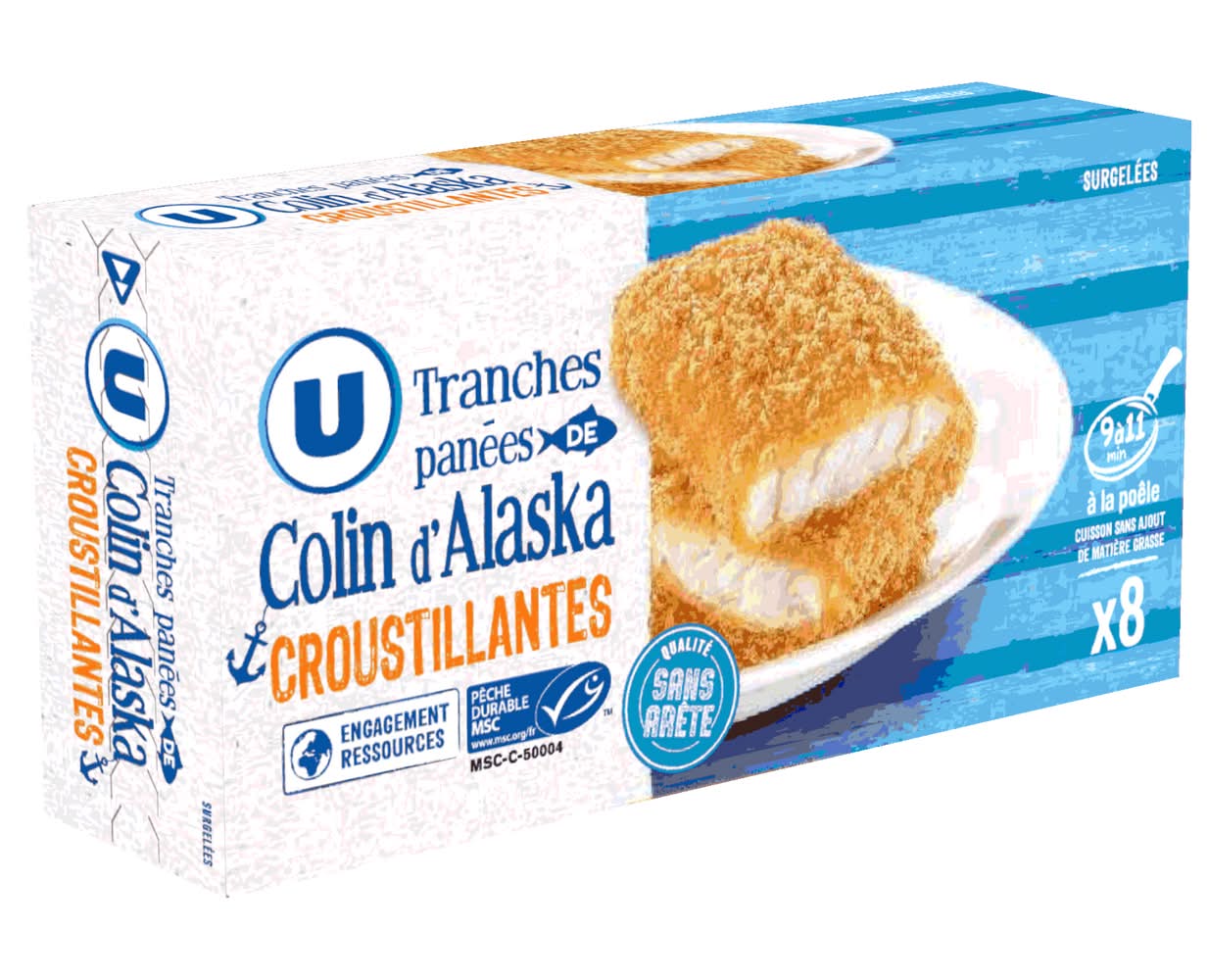 Les Produits U - Panés de colin d'alaska croustillantes (8)