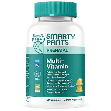 SmartyPants Premium Prenatal & Postnatal Multivitamin Gummies, Lemon (60 ct)