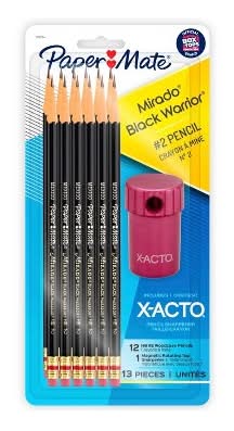 Paper Mate Mirado Woodcase Pencils Pre-Sharpened With X-Acto Sharpener (12 ct)