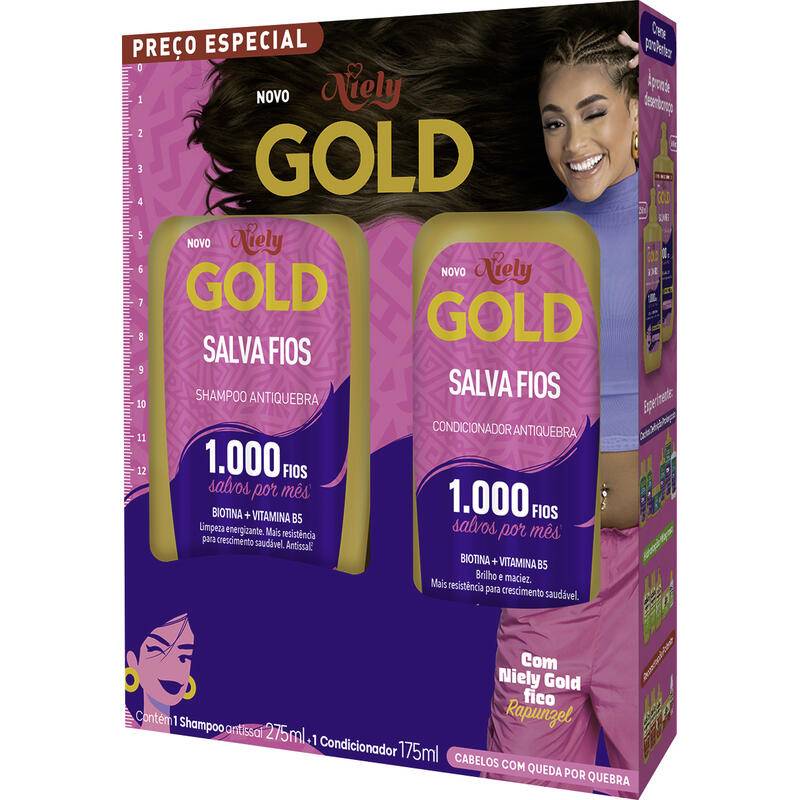 Niely kit gold salva fios antiquebra (2 itens)