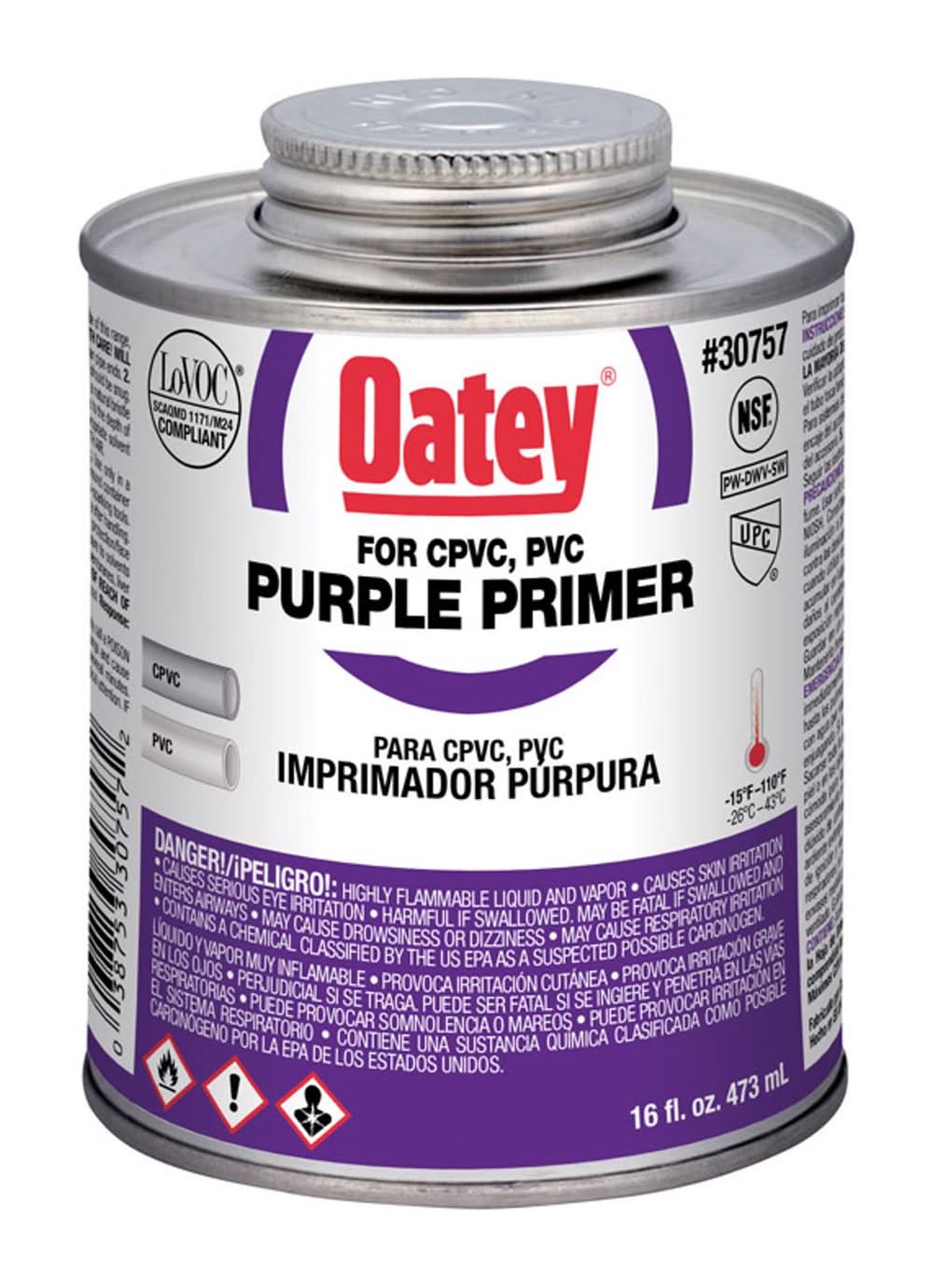 Oatey Purple Primer For Cpvc/Pvc 16 Oz