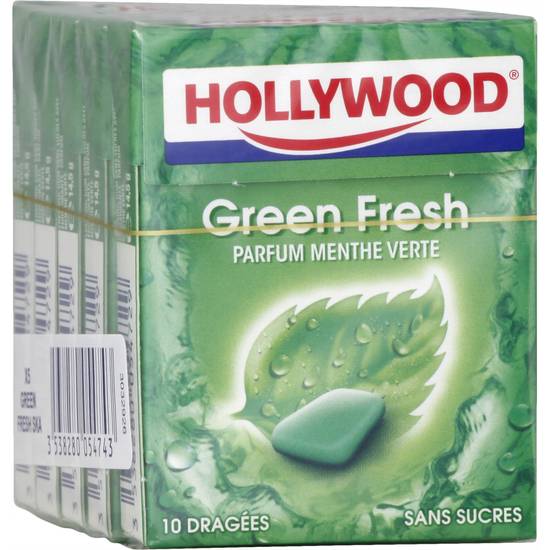 Achat Hollywood Chewing-gum menthe verte sans sucres avec édulcorants