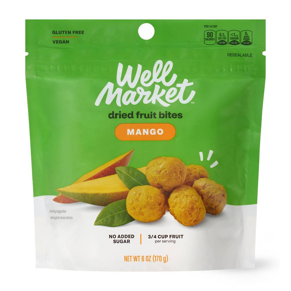 Well Market Fruit Bites Mango, 6 oz