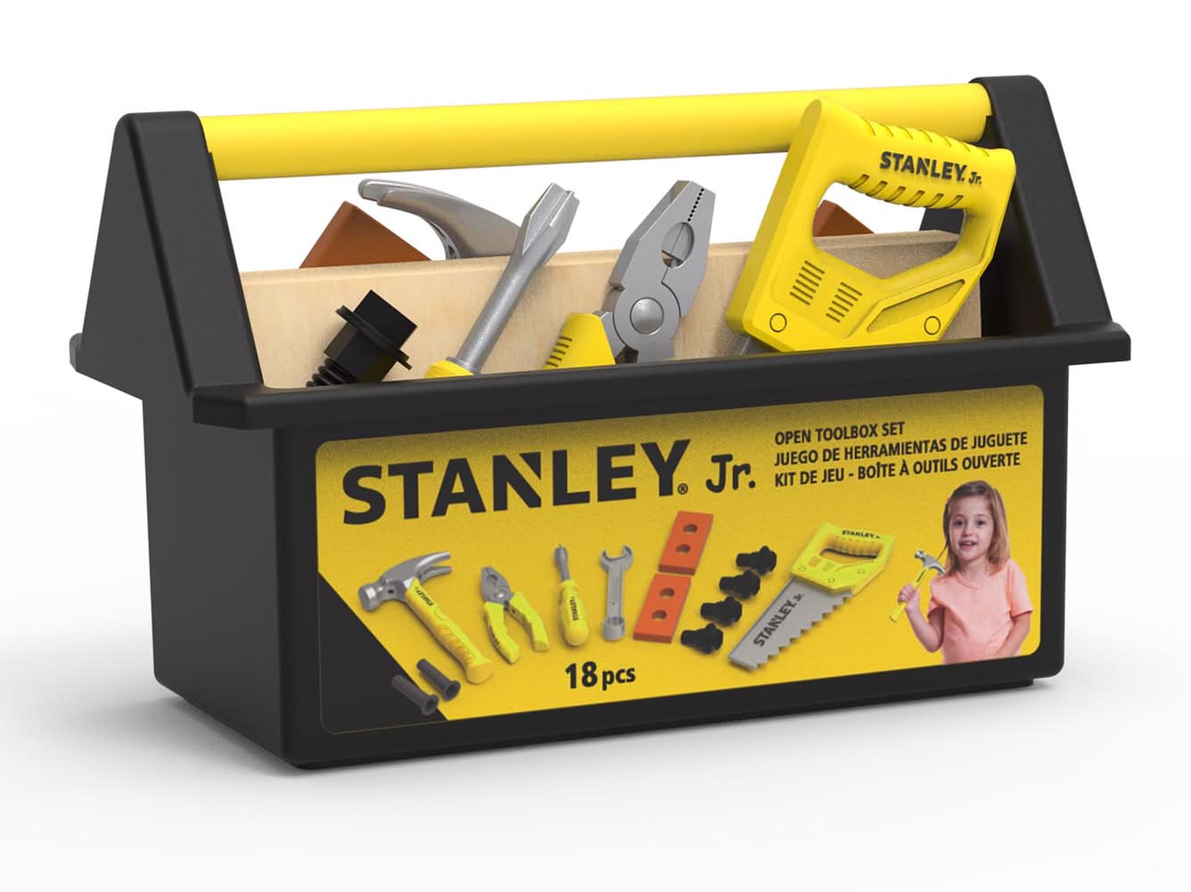 Stanley Jr. Pretend Play Toolbox Set Multicolored 18 Pc