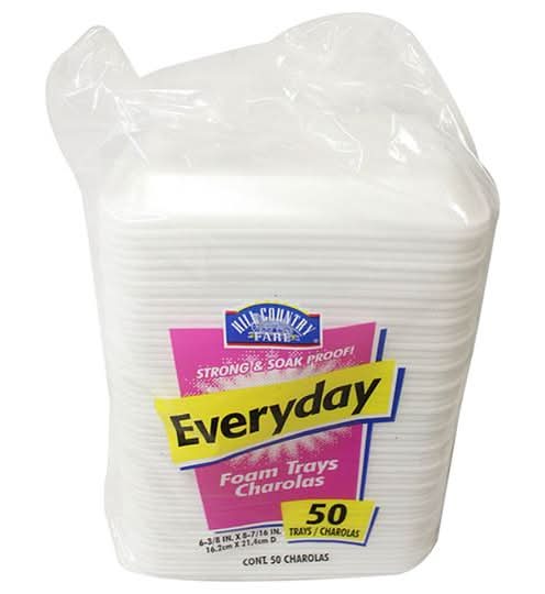 Hill Country Fare · Charolas de espuma, 16.2x21.4x5.7 cm (50 un)