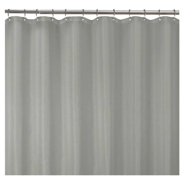 Zenna Home Waterproof Striped Fabric Shower Curtain or Liner (grey)