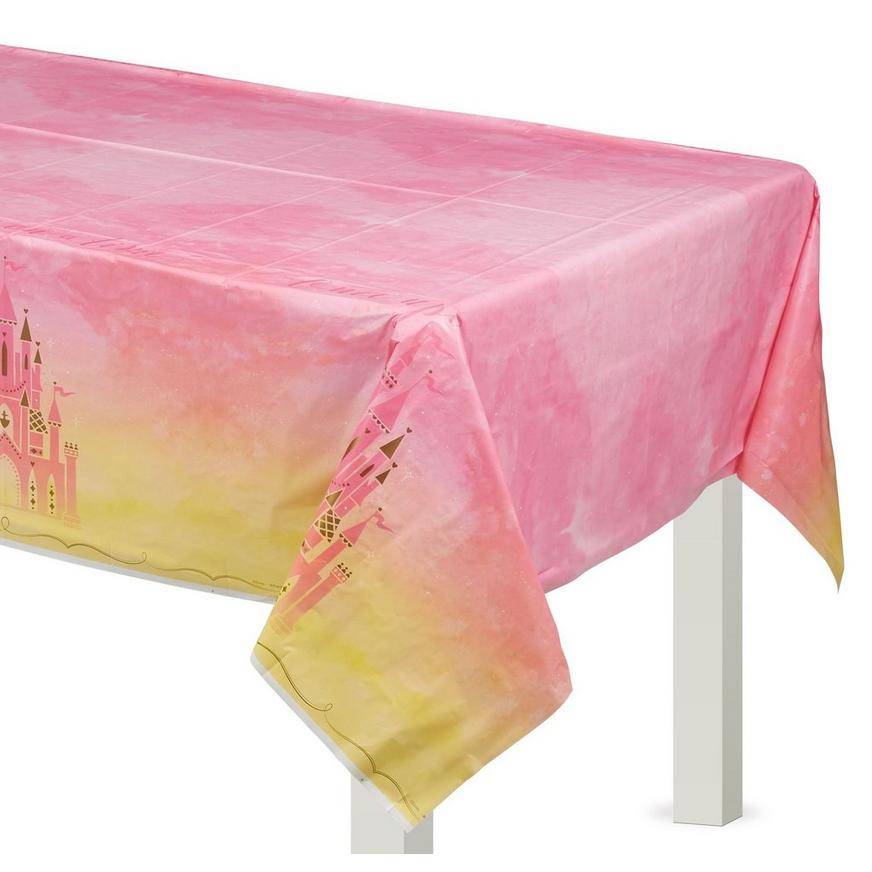 Amscan Disney Princess Table Cover, Pink-Yellow