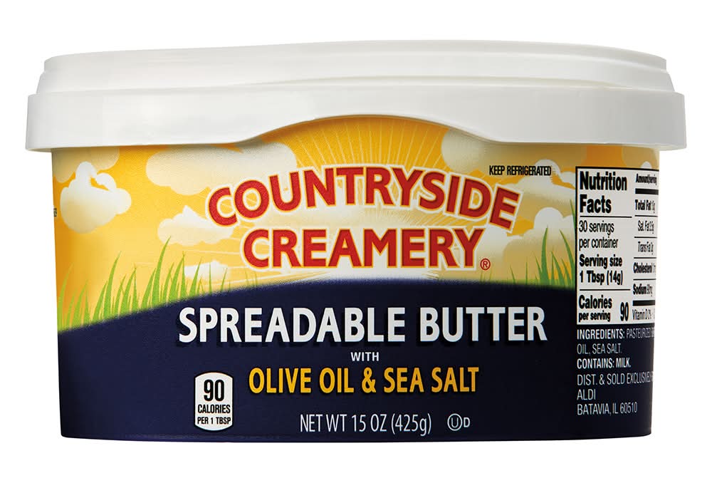 Countryside Creamery Spreadable Butter, Olive Oil & Sea Salt (15 oz)