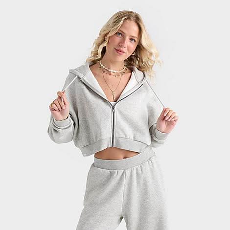 Women'S Dailyszn Fleece Cropped Full-Zip Hoodie (Small)