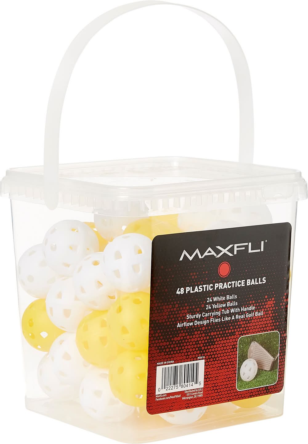 Maxfli Yellow Practice Ball Bucket – 48-Pack (Yellow)