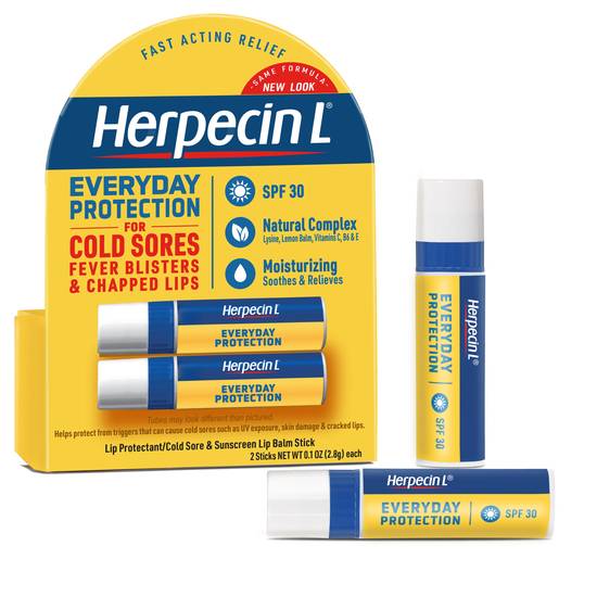 Herpecin L Lip Balm Stick, SPF 30 and Lysine, Twin Pack, 0.2 OZ