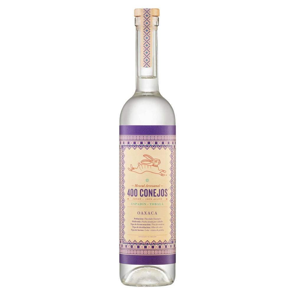 400 Conejos mezcal espadín tobalá (750 ml)