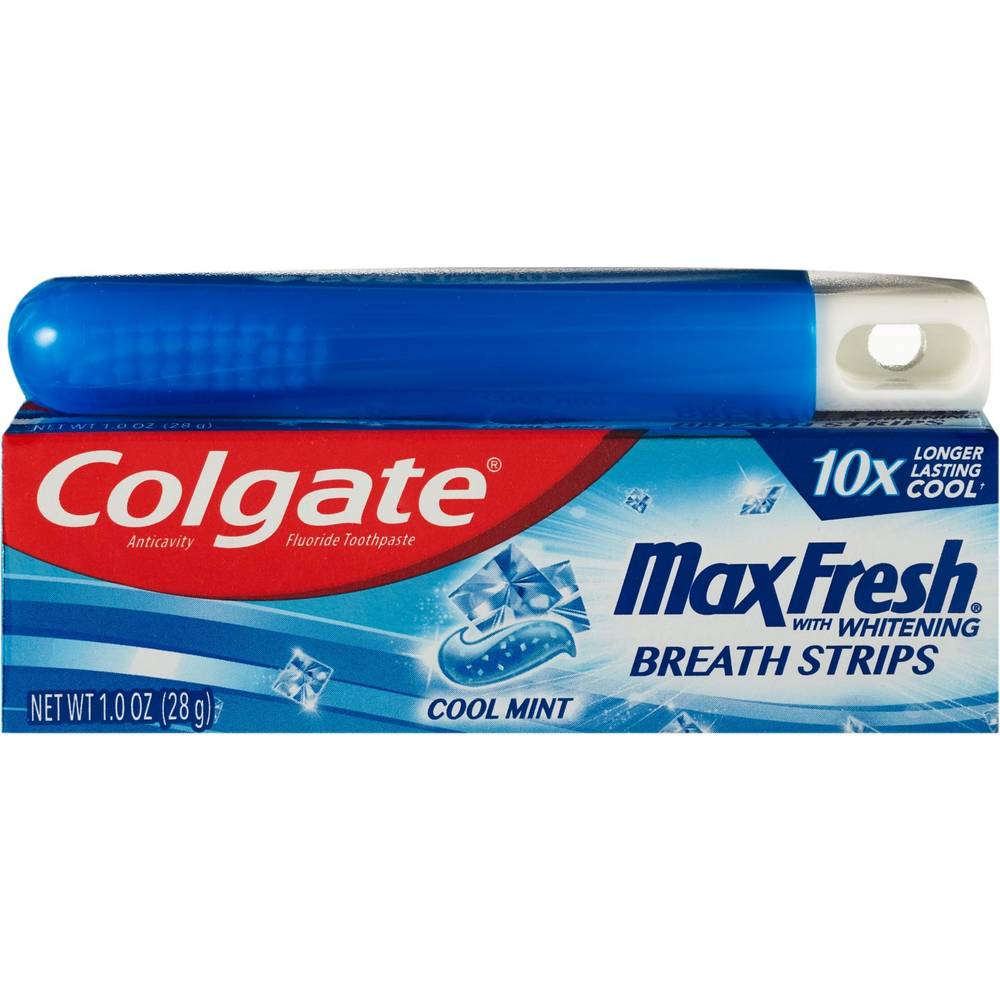 Colgate Maxfresh Anticavity Fluoride Travel Toothbrush, Cool Mint, 1 Oz